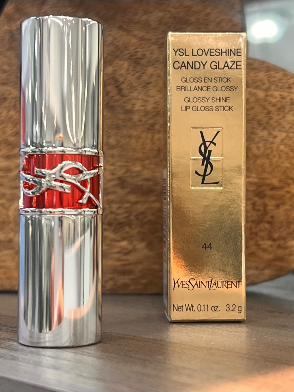 YSL LoveShine Candy Glaze Lipstick - Shade 44 nude lavalliere